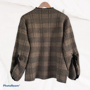 Molly Bracken Houndstooth Bell Sleeve Sweater